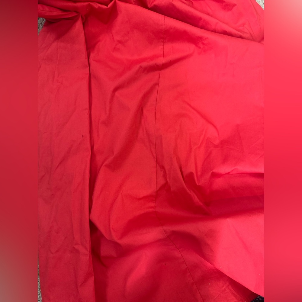 NWT Donna Morgan Red Cotton Ruched around waist SunDress w/ Pockets Size 8 - Picture 15 of 15
